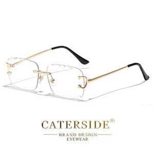 Square rimless glasses Trend metal high-grade men's and women's sunglasses